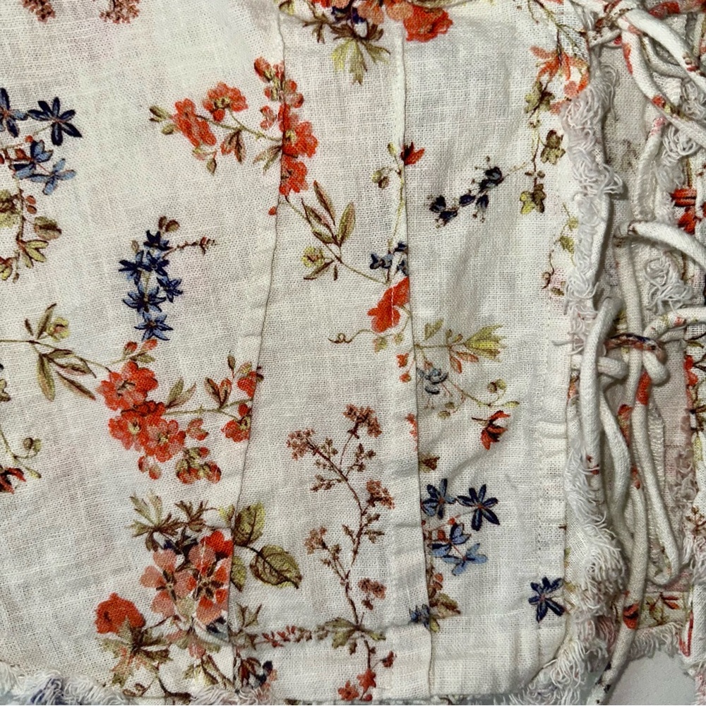 Anthropologie Boho White Floral Blouse Size: XS - Picture 10 of 10